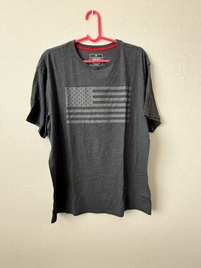 Men's Black Graphic Tee with Subtle American Flag - (Brand Unspecified)